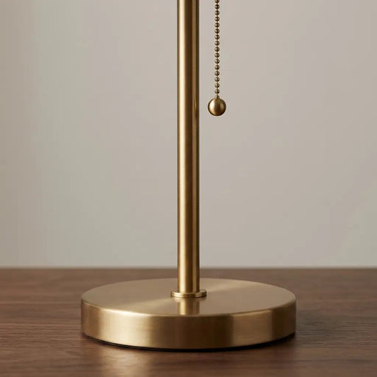 AzurLight | Elegant Blue Pleated Shade Table Lamp with Brass Base