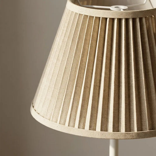 LumiGold | Brushed Brass Table Lamp with Elegant Pleated Fabric Shade