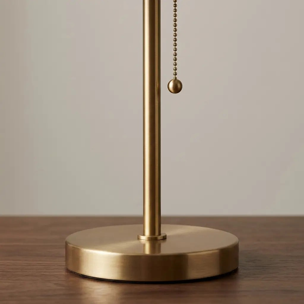 AzurLight | Elegant Blue Pleated Shade Table Lamp with Brass Base