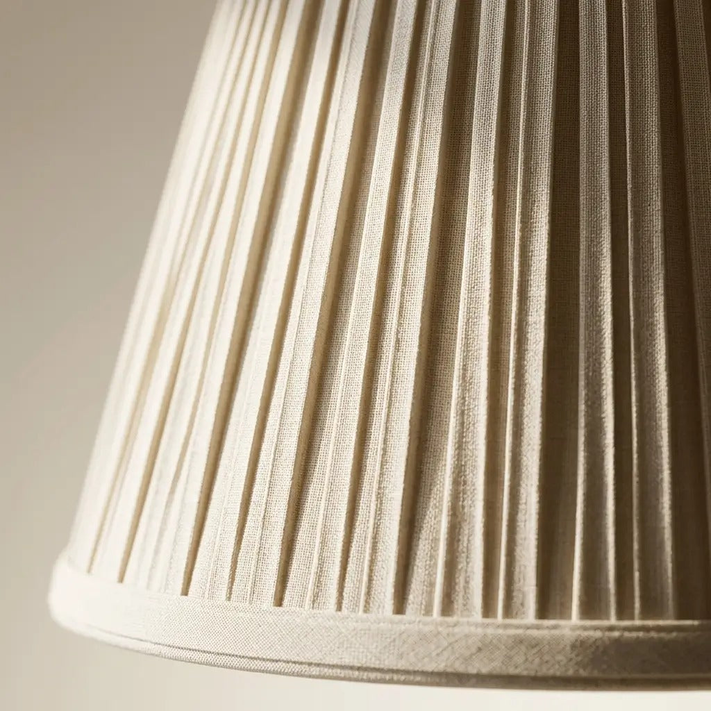 LumiGold | Brushed Brass Table Lamp with Elegant Pleated Fabric Shade