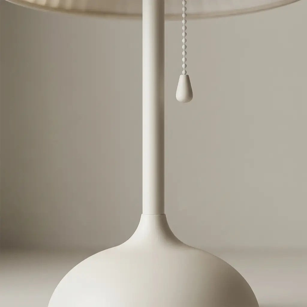 NordShade | Elegant Natural Pleated Fabric Table Lamp with Matte Finish Base